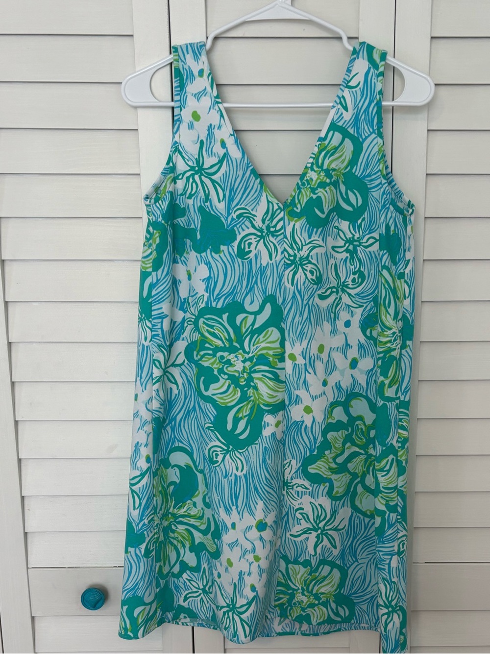 Lilly Pulitzer Ladies Teal and pastel greens Tropical Print Dress
